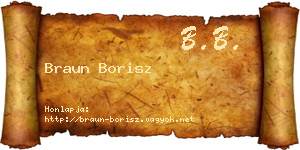 Braun Borisz névjegykártya